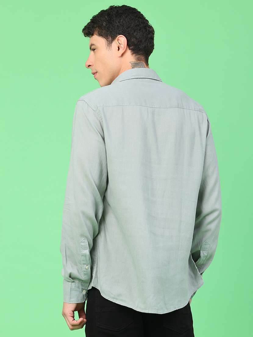 men solid long sleeve regular fit casual shirt - 22264152 -  Standard Image - 3