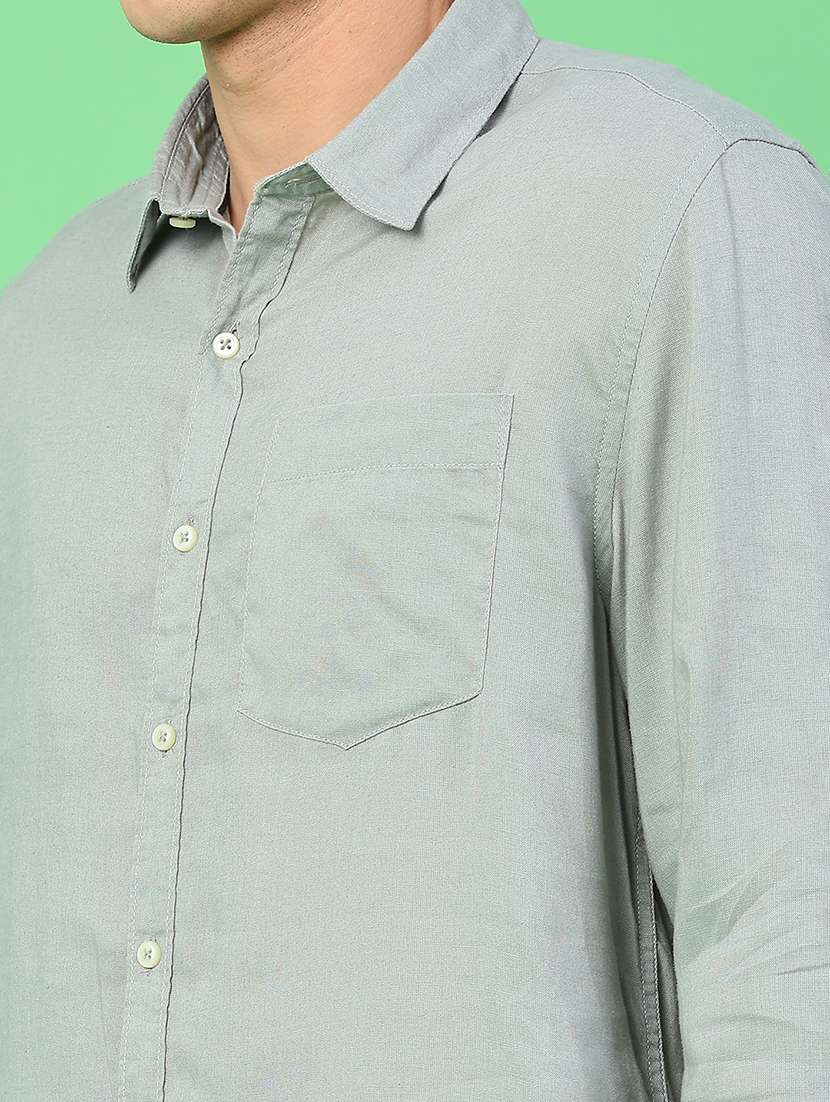 men solid long sleeve regular fit casual shirt - 22264152 -  Standard Image - 5