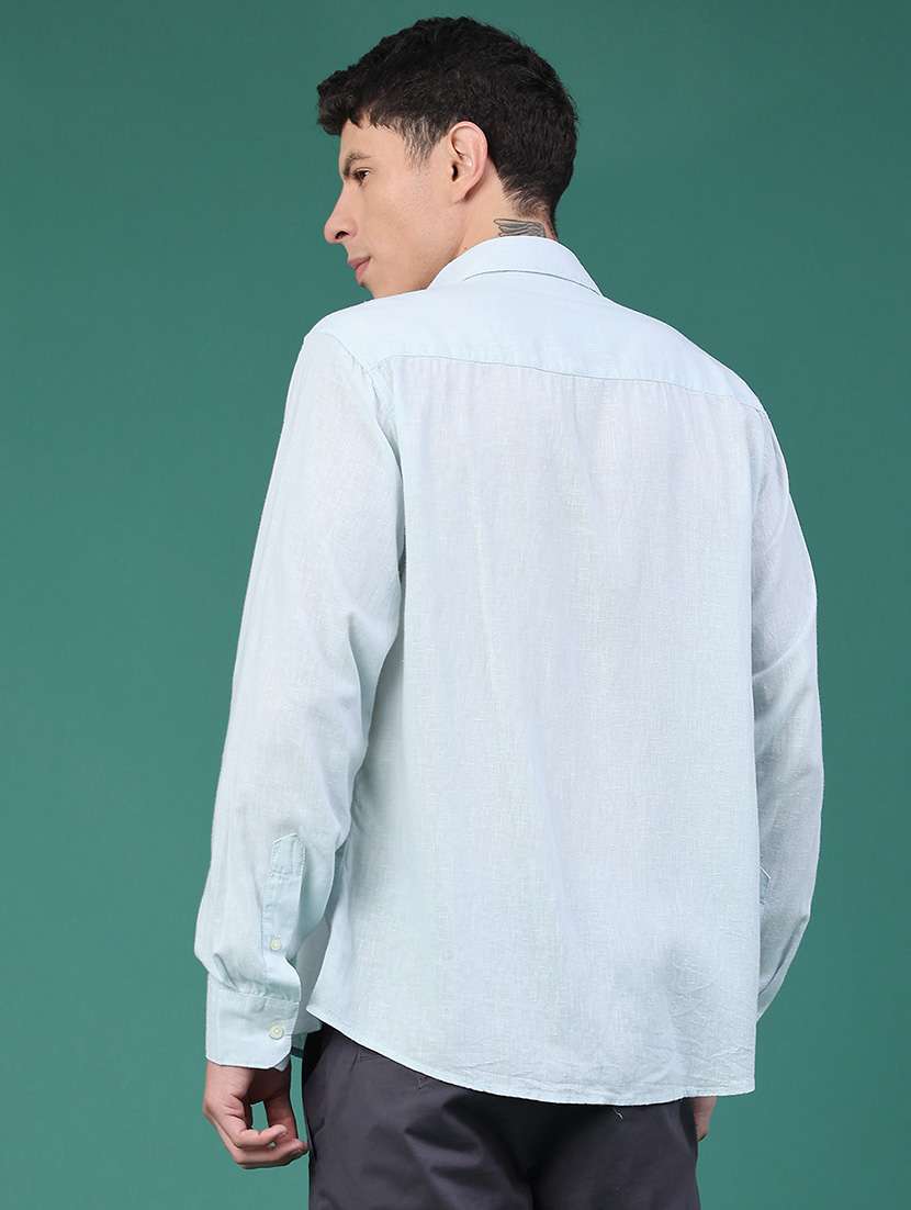 men solid long sleeve regular fit casual shirt - 22264153 -  Standard Image - 3