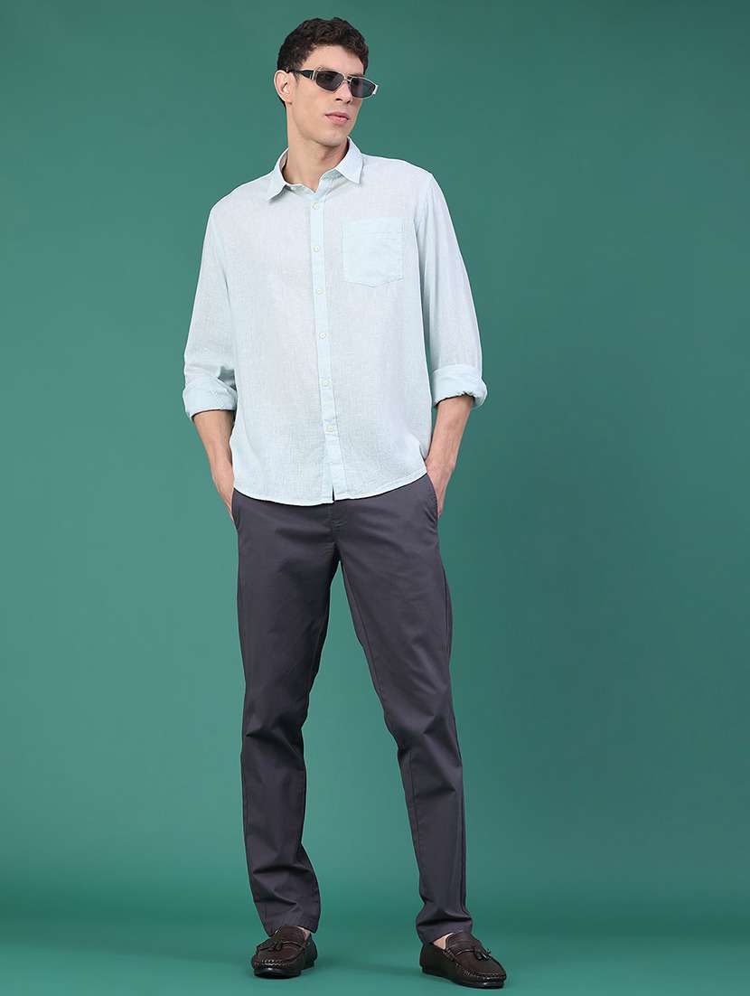 men solid long sleeve regular fit casual shirt - 22264153 -  Standard Image - 5