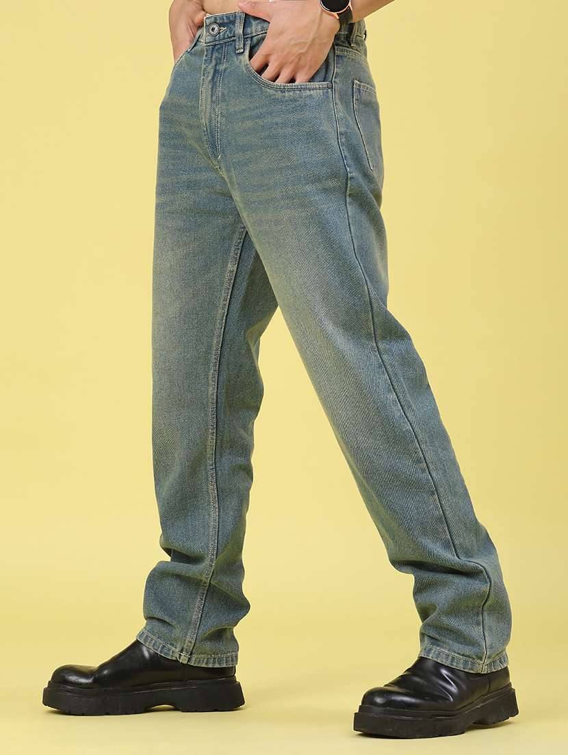 men washed mid rise full length straight jeans - 22264173 -  Standard Image - 3