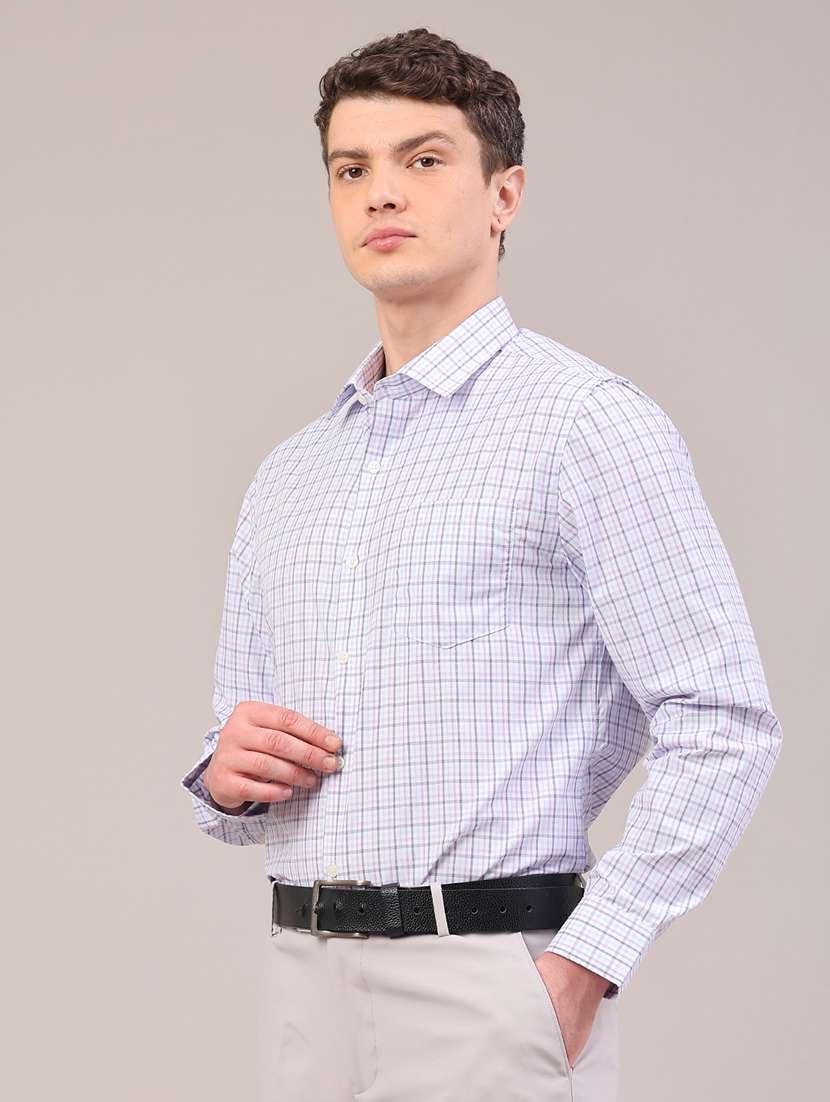 men checkered long sleeve regular fit formal shirt - 22264204 -  Standard Image - 3