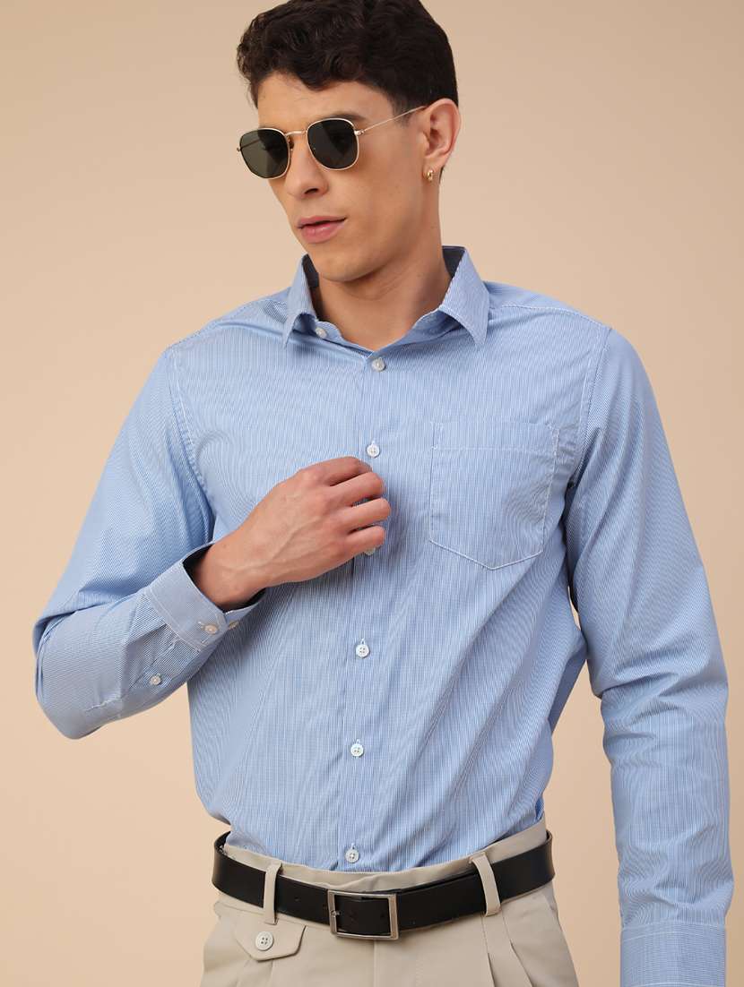 men printed long sleeves formal shirt