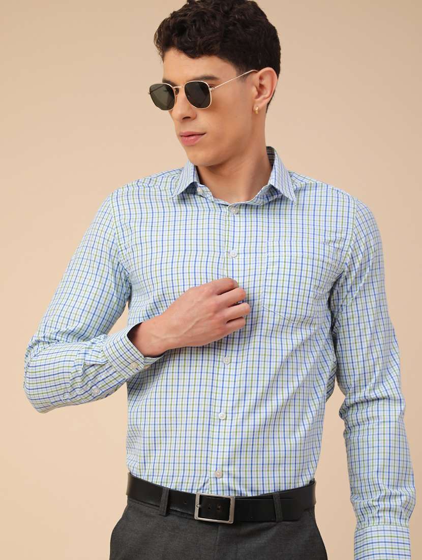 men printed long sleeves formal shirt