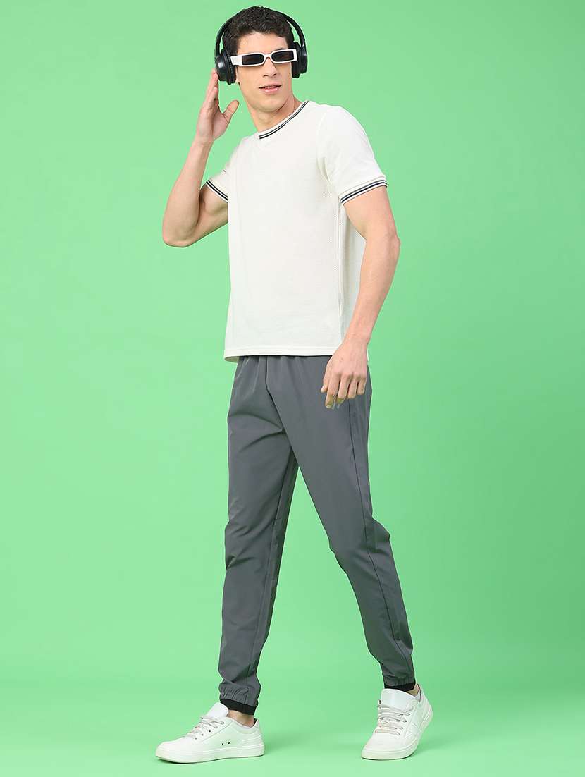 men solid mid rise full length track pant - 22264210 -  Standard Image - 5