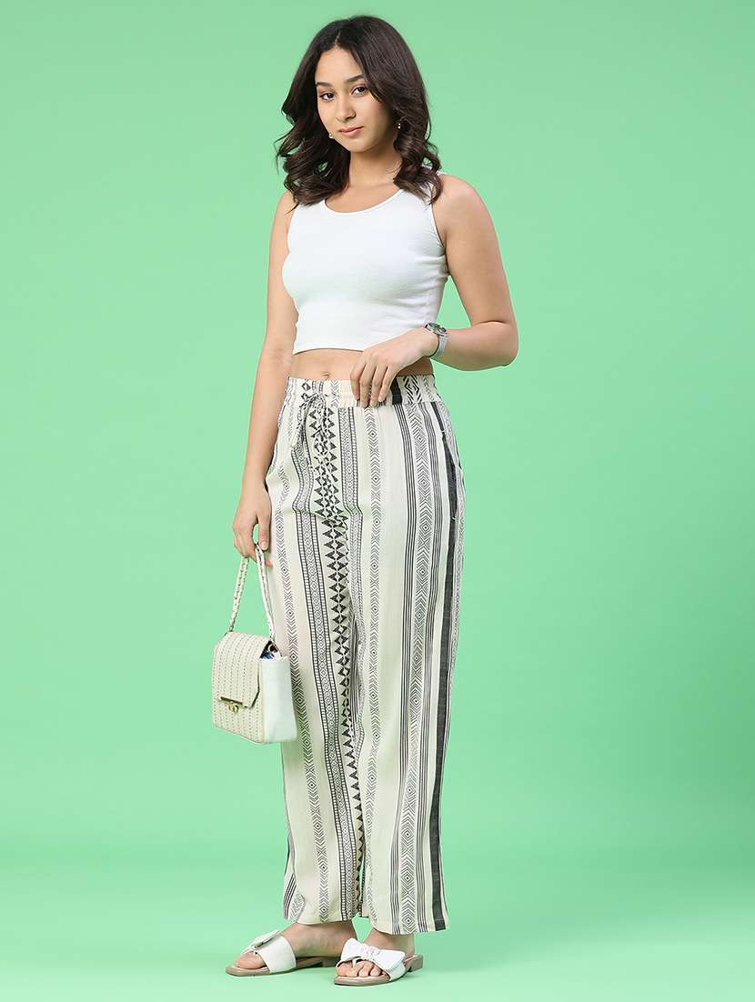 women printed mid rise straight trouser - 22264242 -  Standard Image - 5
