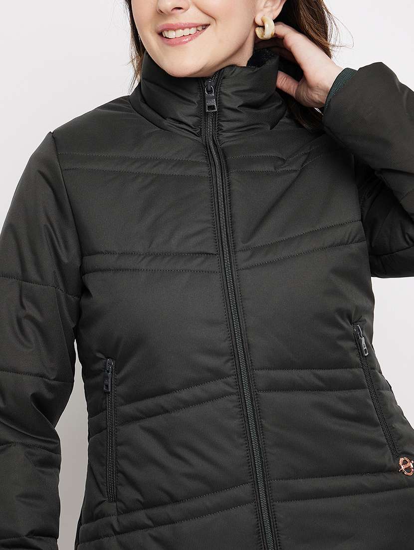 women solid long sleeve quilted jacket - 22264250 -  Standard Image - 3