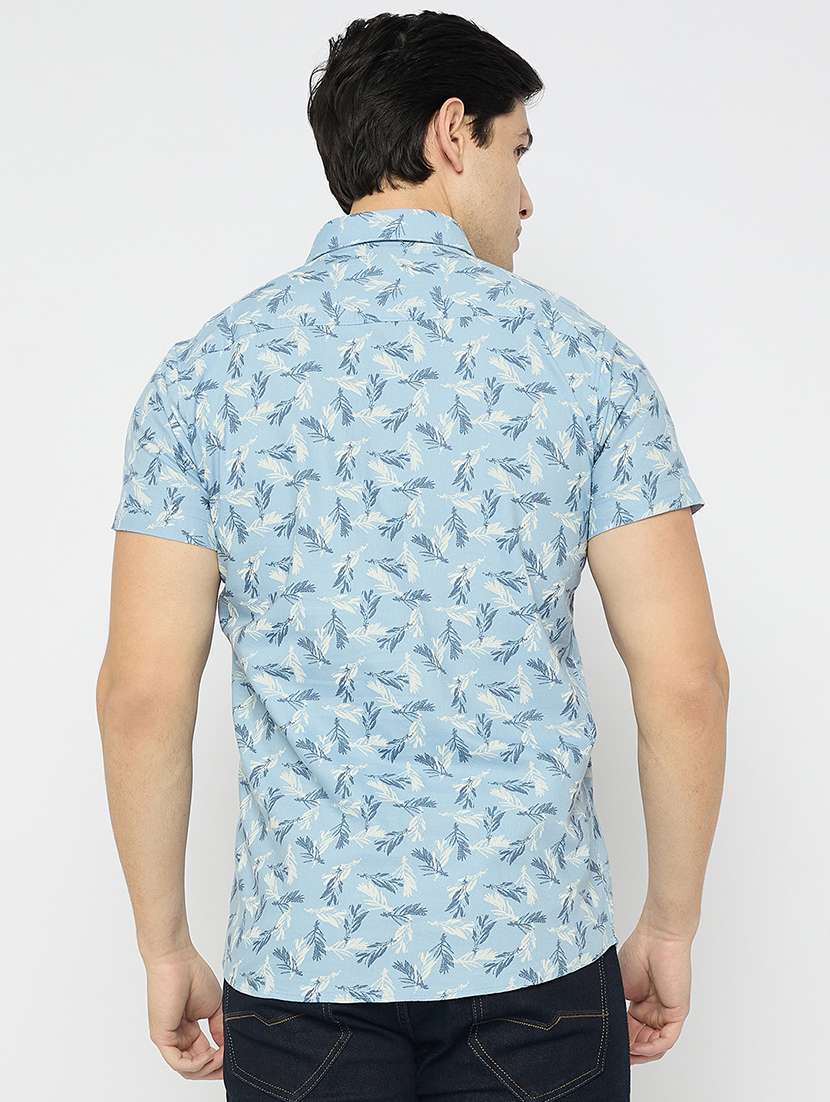 Men Printed Short Sleeve Slim Fit Casual Shirt - 22264255 -  Standard Image - 3