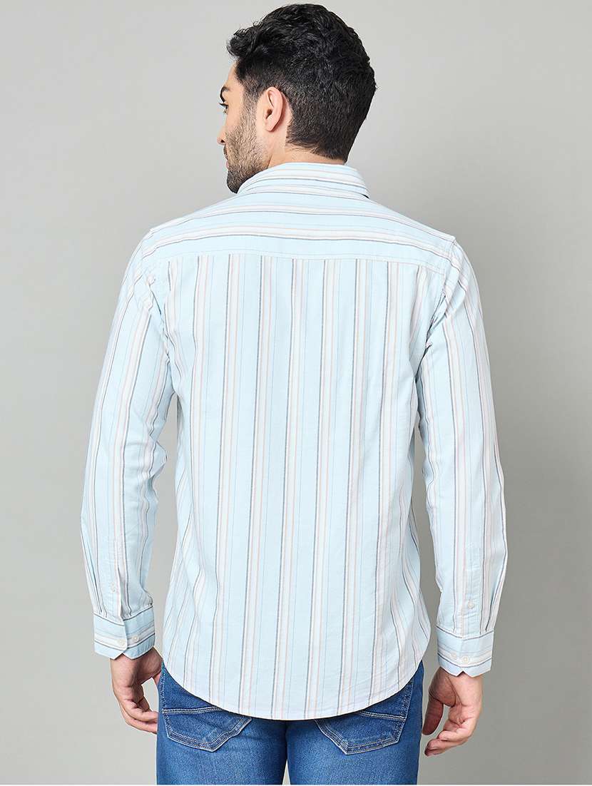 men striped long sleeve slim fit casual shirt - 22264262 -  Standard Image - 3