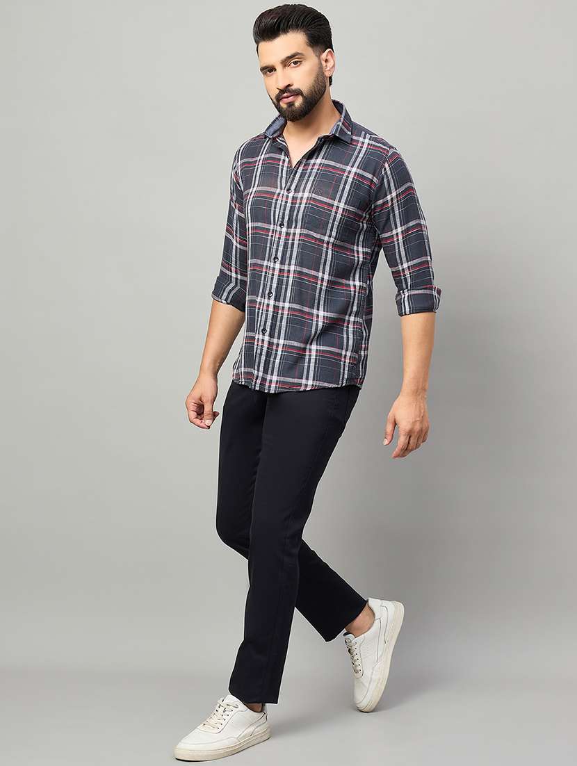 men checkered long sleeve regualr fit casual shirt - 22264263 -  Standard Image - 5