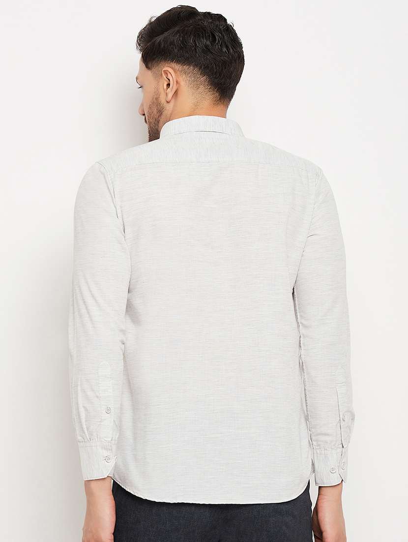 men self design long sleeve slim fit casual shirt - 22264265 -  Standard Image - 3