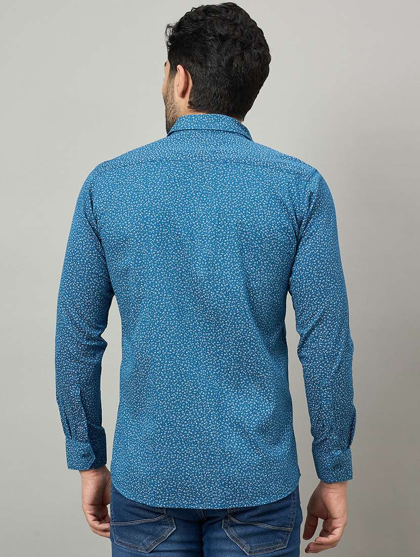 men printed long sleeve slim fit casual shirt - 22264268 -  Standard Image - 3