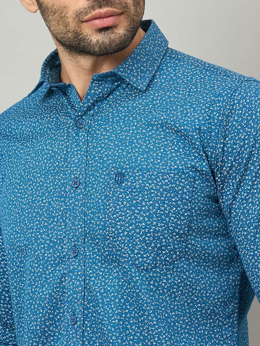 men printed long sleeve slim fit casual shirt - 22264268 -  Standard Image - 5
