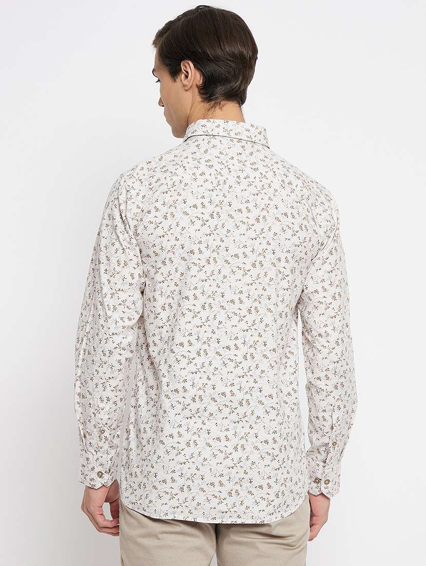 men printed long sleeve slim fit casual shirt - 22264269 -  Standard Image - 3