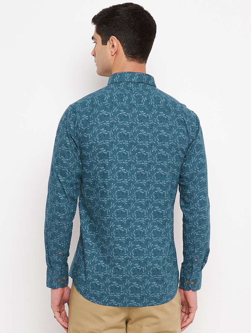men printed long sleeve slim fit casual shirt - 22264270 -  Standard Image - 3