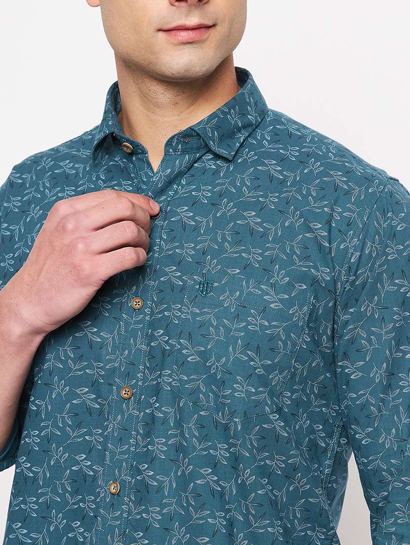 men printed long sleeve slim fit casual shirt - 22264270 -  Standard Image - 5