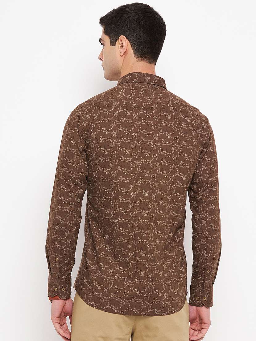 men printed long sleeve slim fit casual shirt - 22264271 -  Standard Image - 3