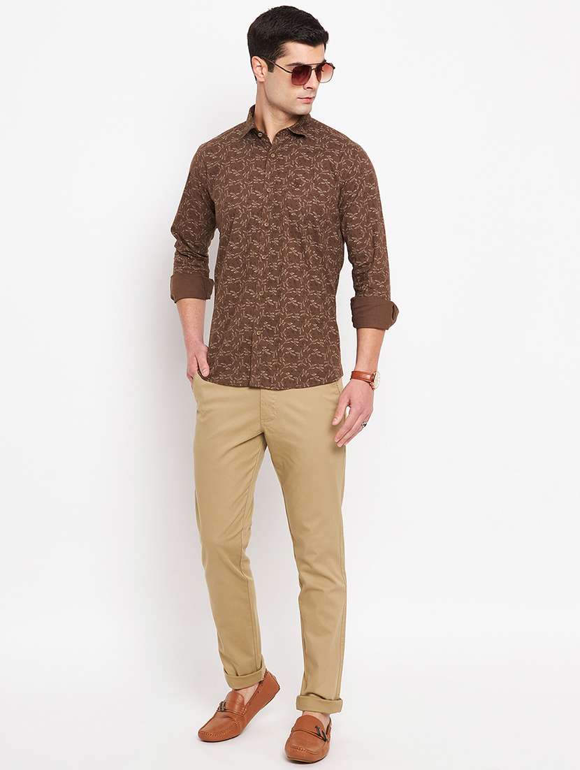 men printed long sleeve slim fit casual shirt - 22264271 -  Standard Image - 5