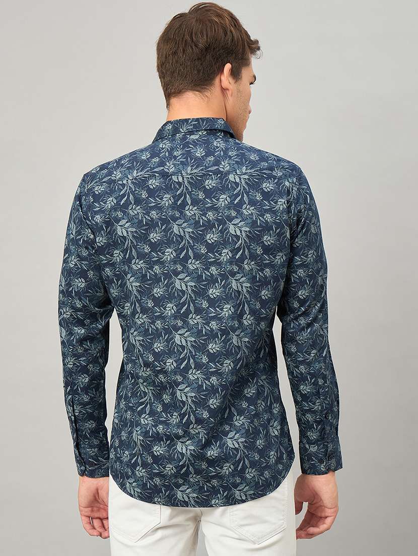 men printed long sleeve slim fit casual shirt - 22264272 -  Standard Image - 3