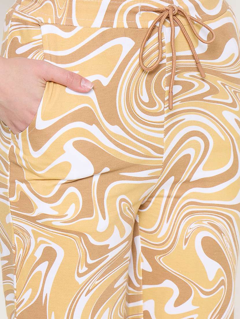 women printed mid rise track pant - 22264274 -  Standard Image - 3