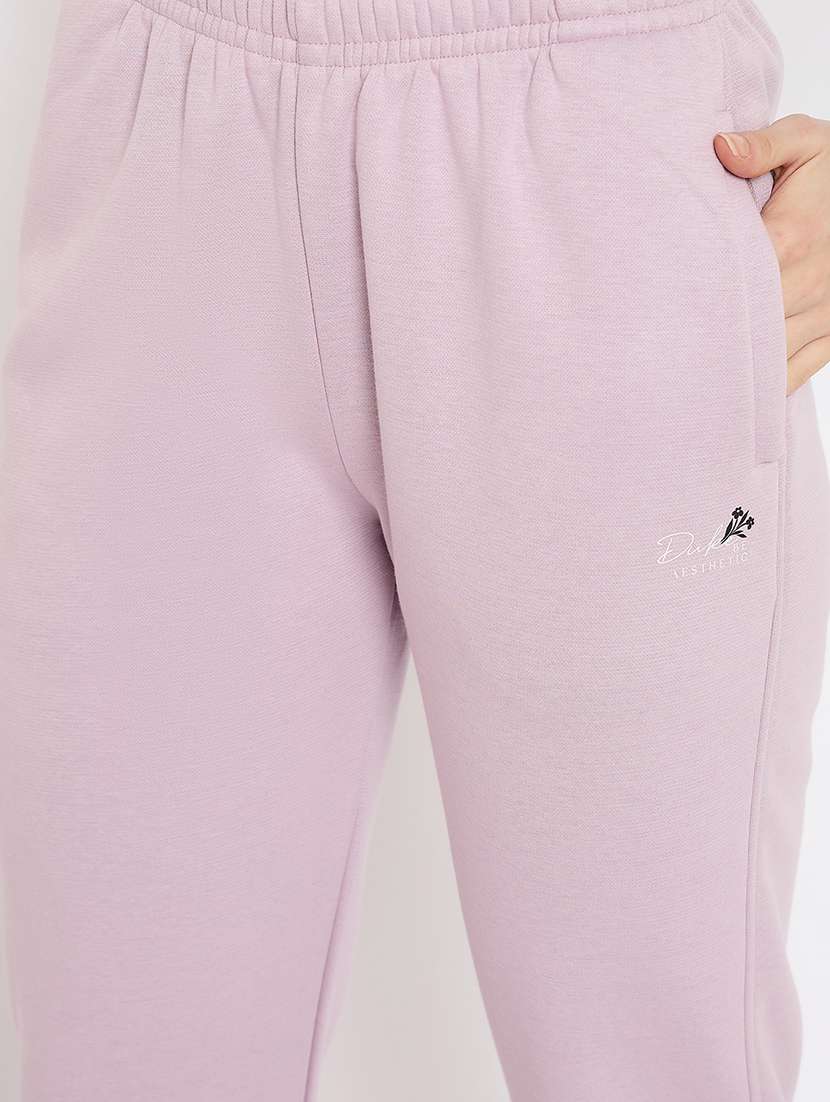 women solid high rise track pant - 22264275 -  Standard Image - 3