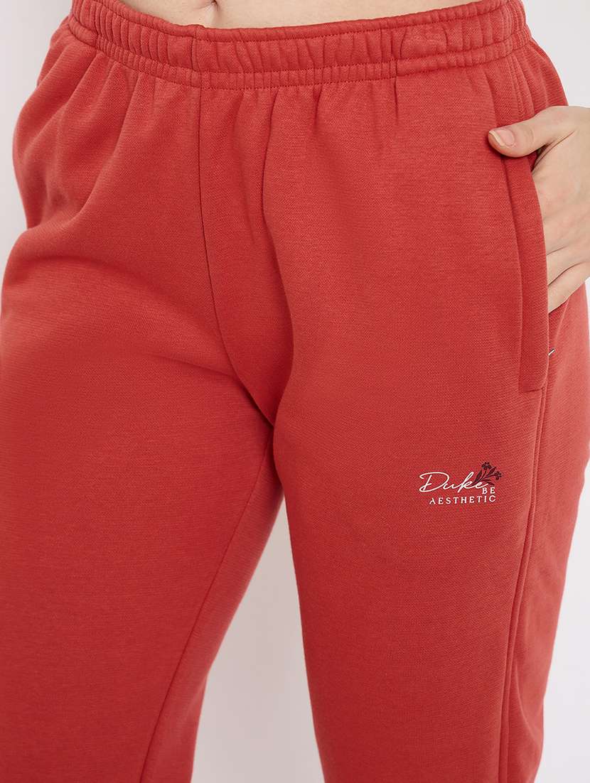 women solid high rise track pant - 22264276 -  Standard Image - 3