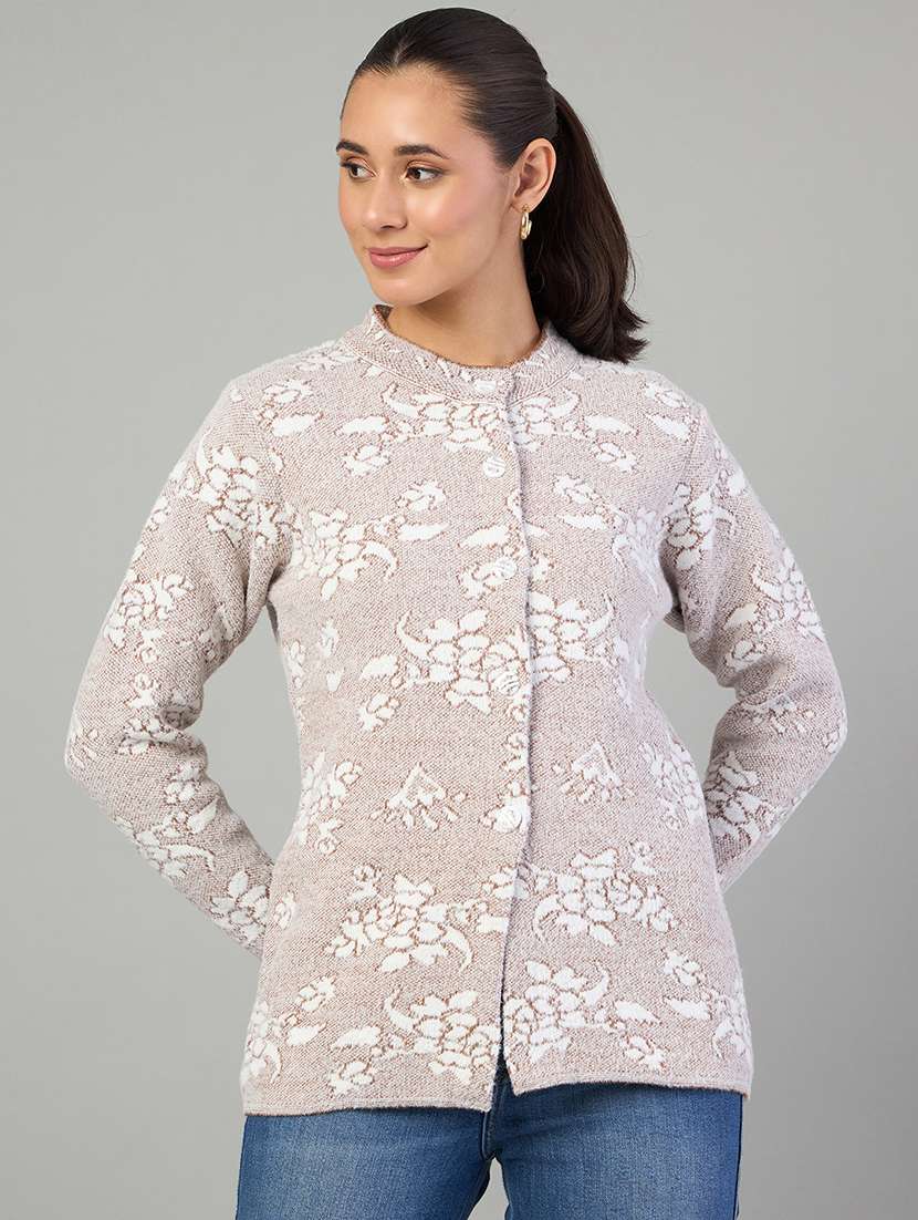 women self designed long sleeve cardigan