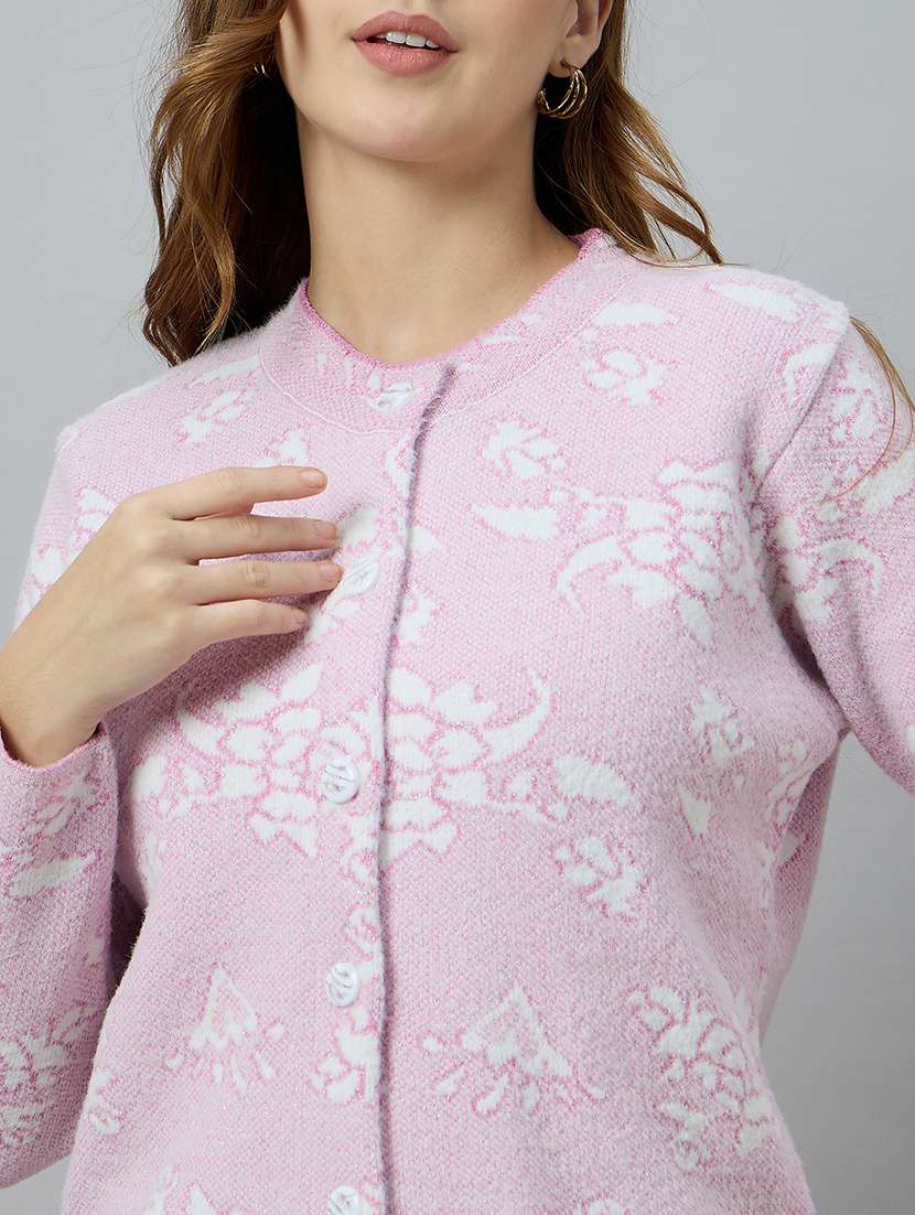 women self designed long sleeve cardigan - 22264289 -  Standard Image - 3