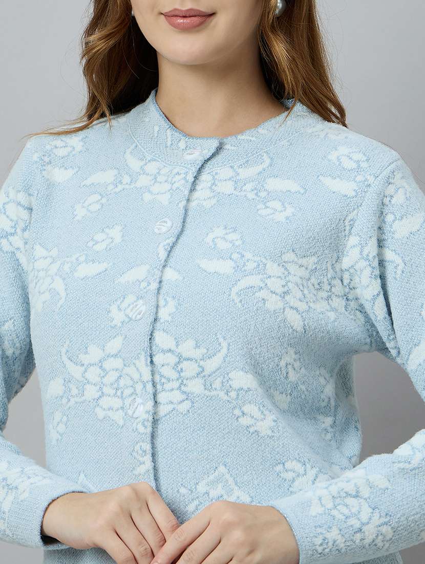 women self designed long sleeve cardigan - 22264290 -  Standard Image - 3