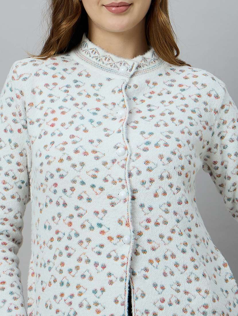 women self designed long sleeve cardigan - 22264294 -  Standard Image - 3