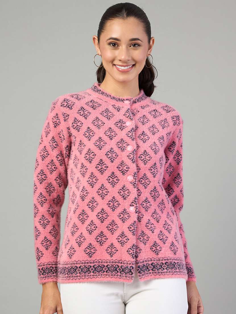 women self designed long sleeve cardigan