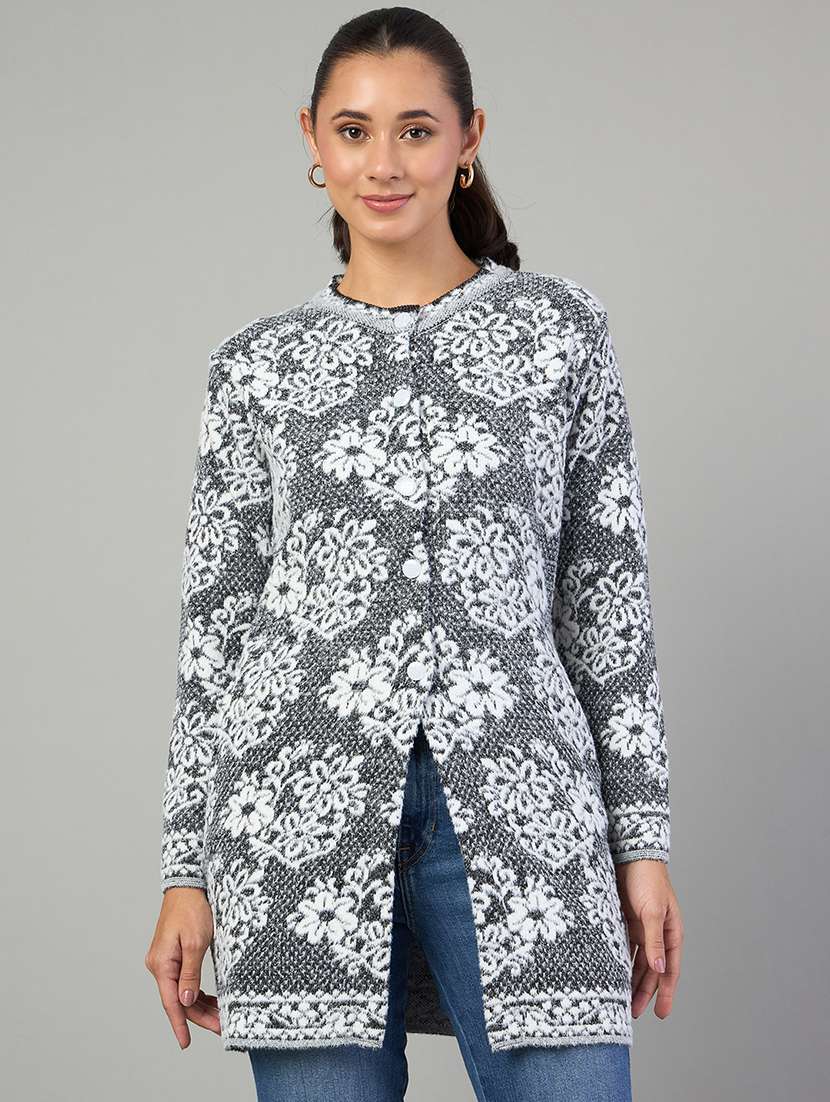 women self designed long sleeve cardigan