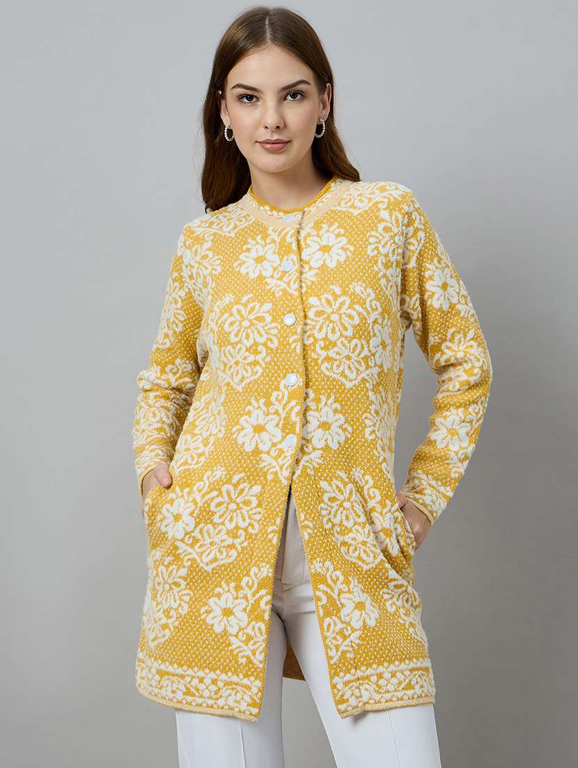 women self designed long sleeve cardigan