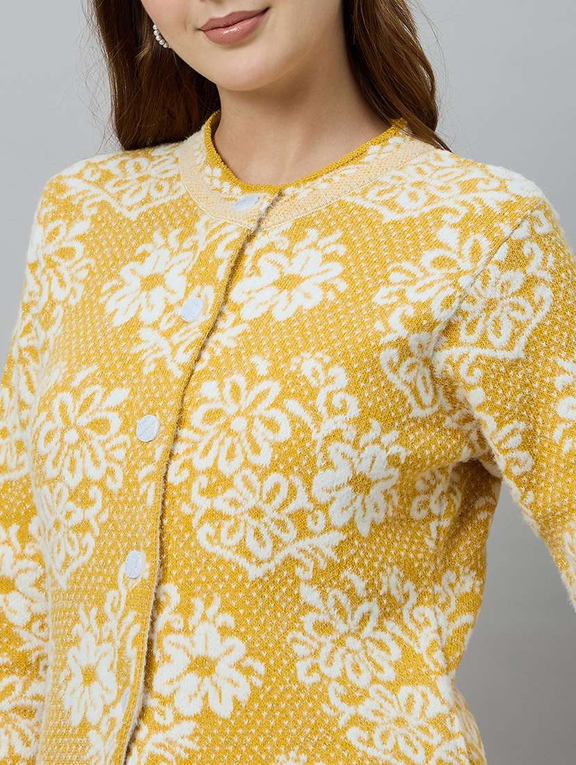 women self designed long sleeve cardigan - 22264309 -  Standard Image - 3