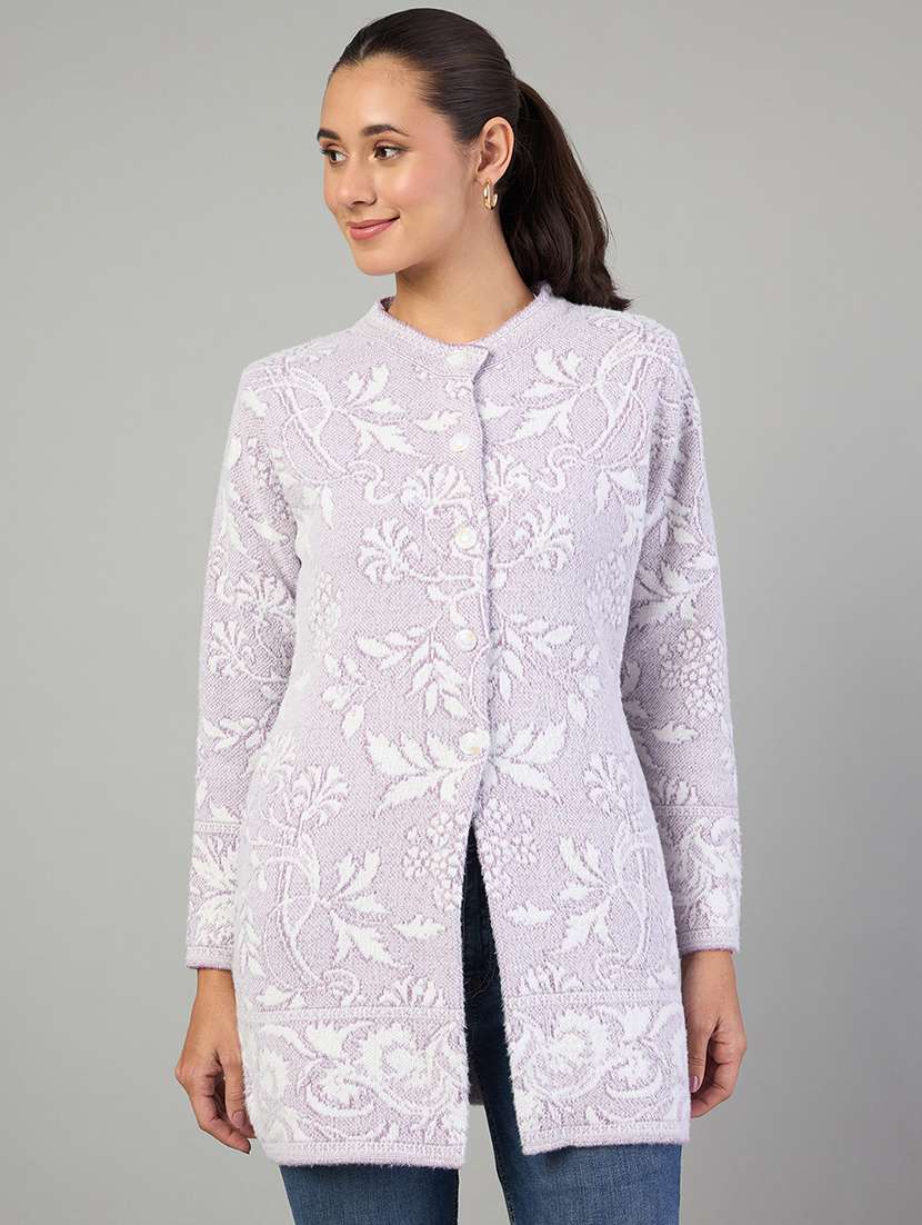 women self designed long sleeve cardigan