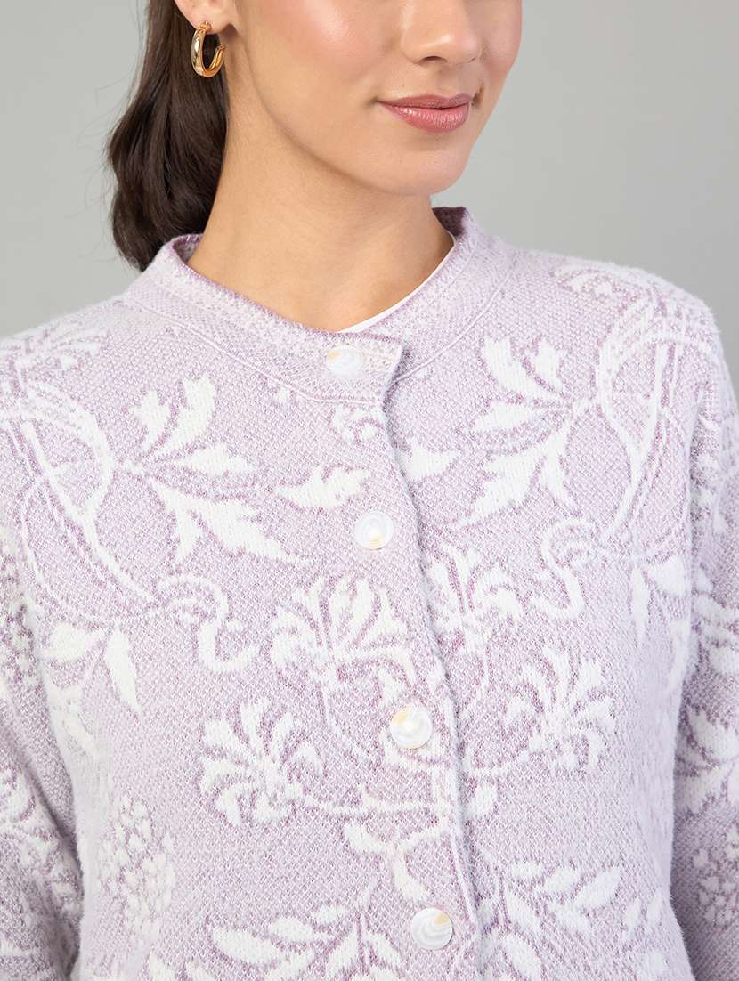 women self designed long sleeve cardigan - 22264311 -  Standard Image - 3