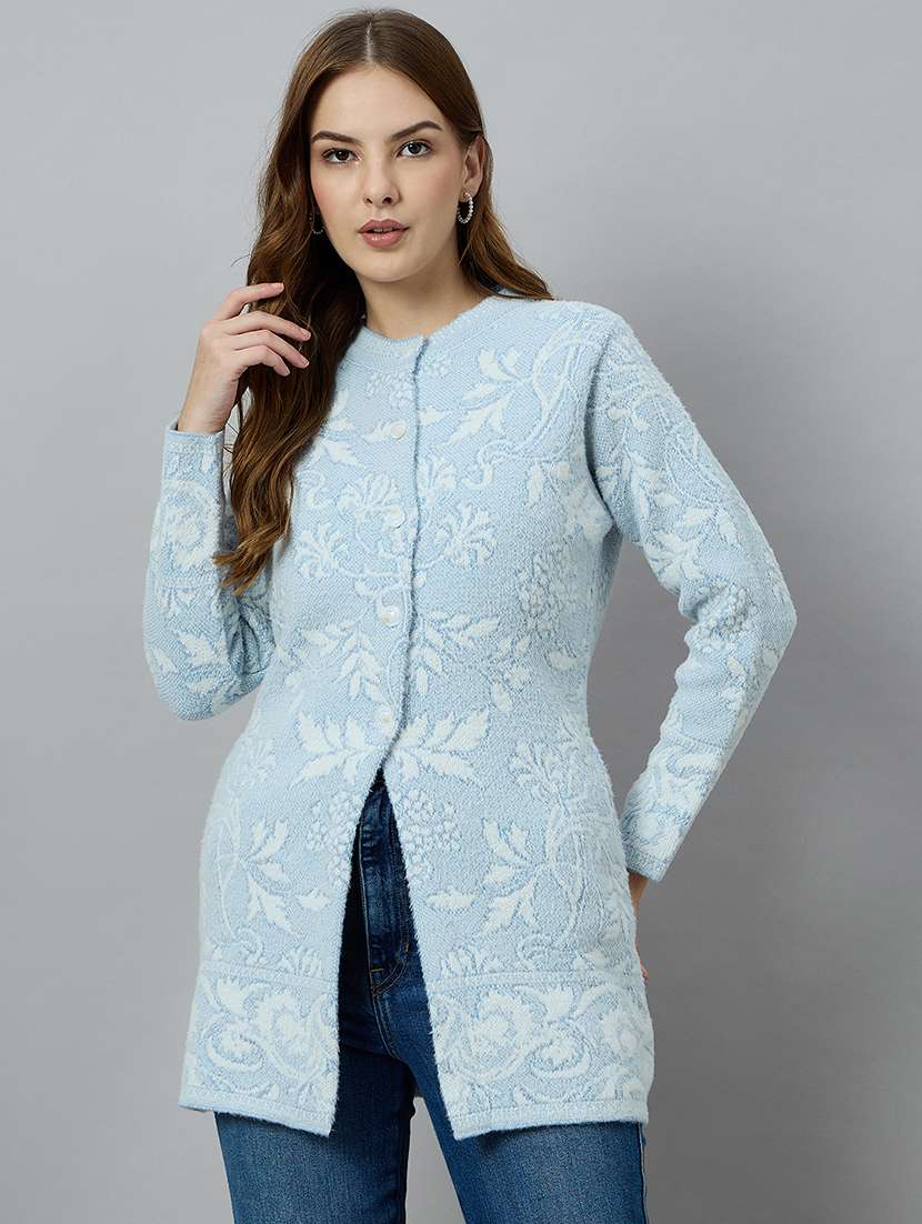 women self designed long sleeve cardigan