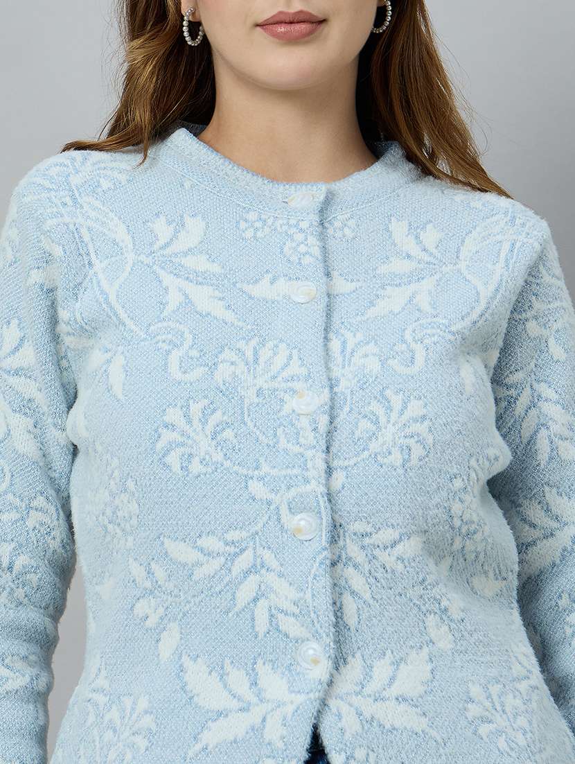 women self designed long sleeve cardigan - 22264314 -  Standard Image - 3