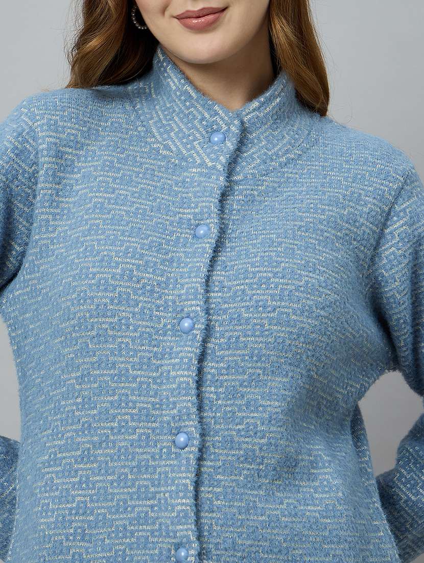 women self designed long sleeve cardigan - 22264315 -  Standard Image - 3