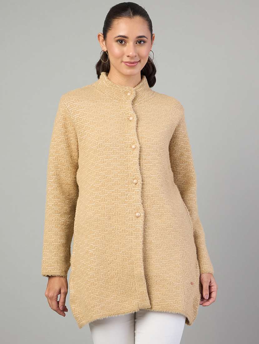 women self designed long sleeve cardigan