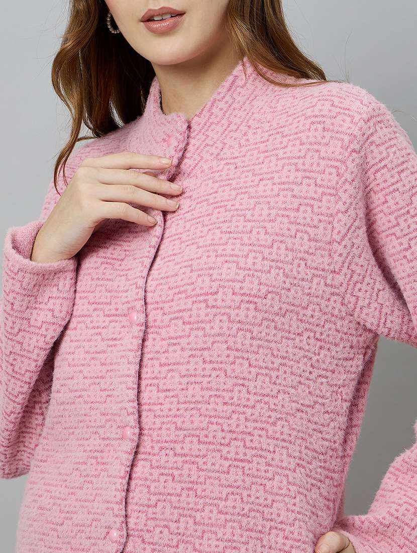 women self designed long sleeve cardigan - 22264317 -  Standard Image - 3