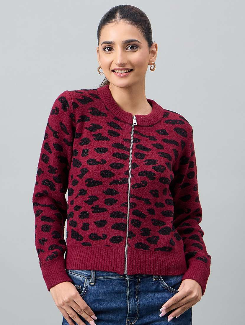 women self designed long sleeve cardigan