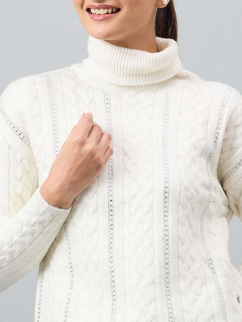 women self designed long sleeve pullover - 22264328 -  Standard Image - 3