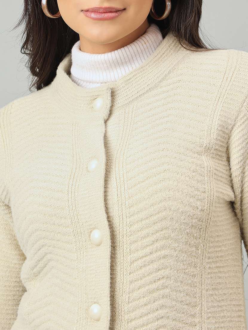 women self designed long sleeve cardigan - 22264338 -  Standard Image - 3