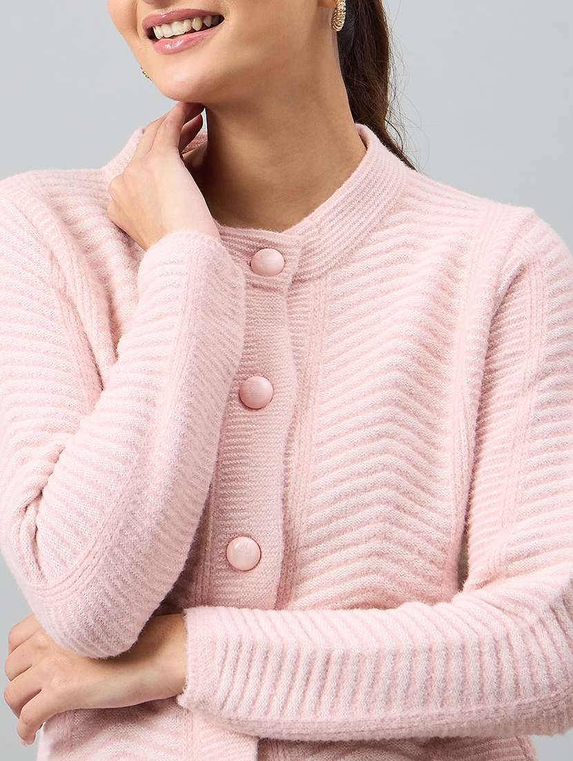 women self designed long sleeve cardigan - 22264339 -  Standard Image - 3