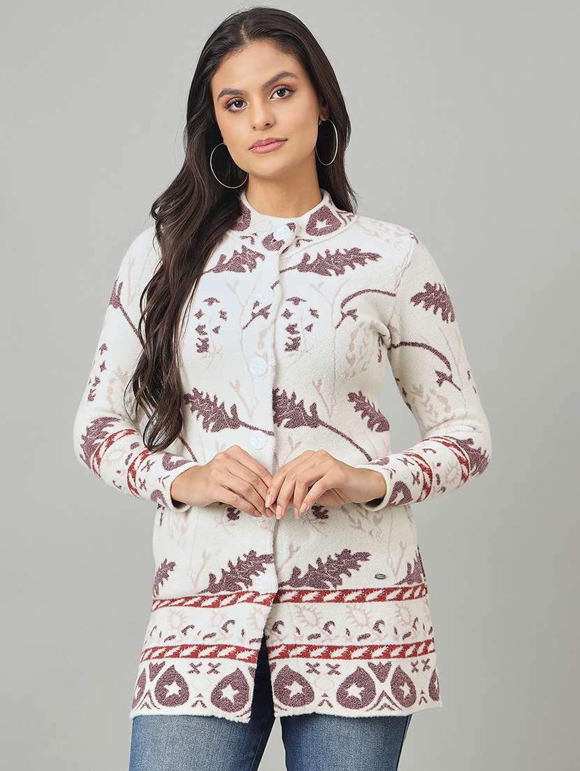 women self designed long sleeve cardigan