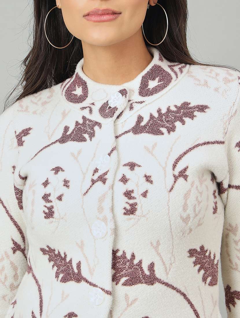 women self designed long sleeve cardigan - 22264342 -  Standard Image - 3