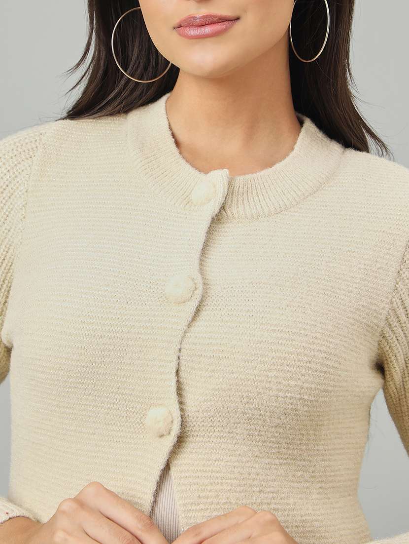 women self designed long sleeve cardigan - 22264343 -  Standard Image - 3