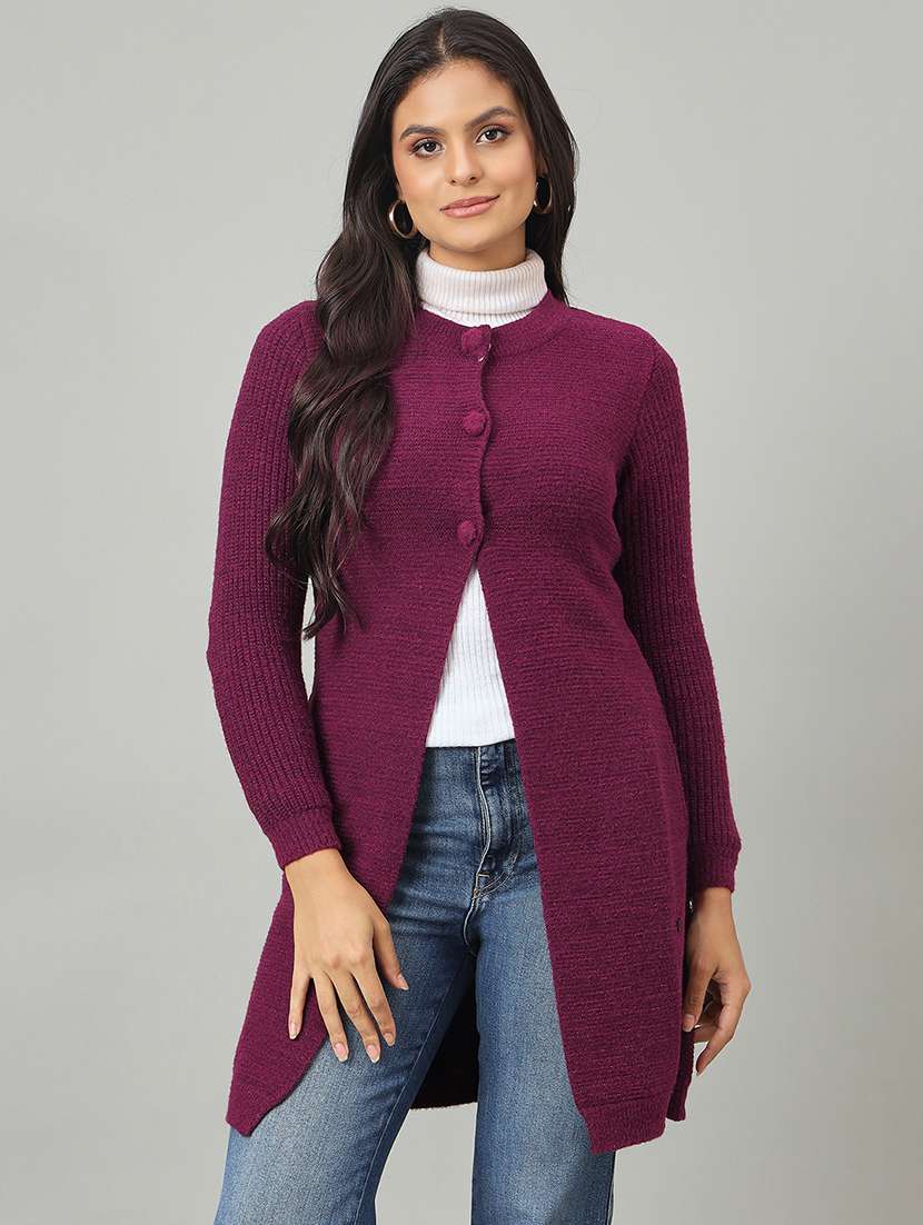 women self designed long sleeve cardigan