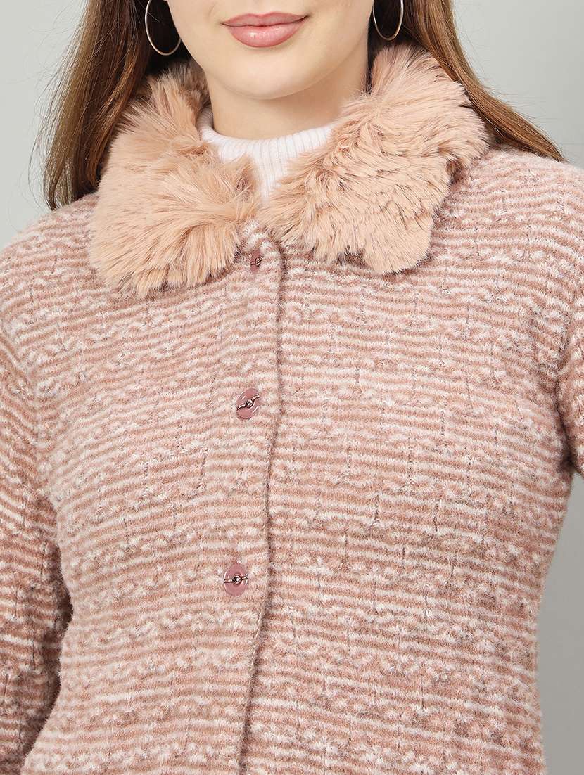women self designed long sleeve cardigan - 22264346 -  Standard Image - 3